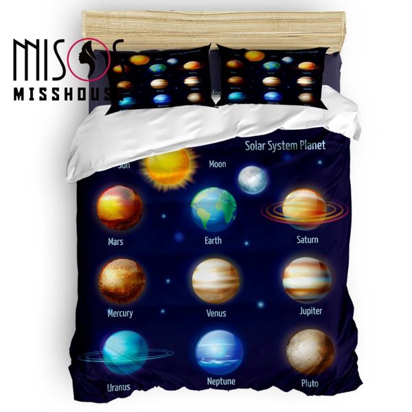 

misshouse galaxy solar system planet duvet cover set bed sheets comforter cover pillowcases 4pcs bedding sets