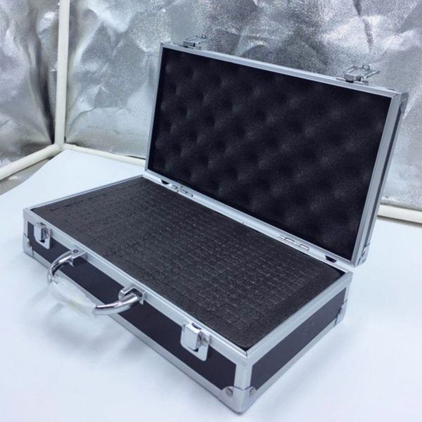 

30x17x8cm алюминиевый ящик для инструментов портативный ящик для инструментов чехол для хранения с губчатой подкладкой ручной ударопрочный н