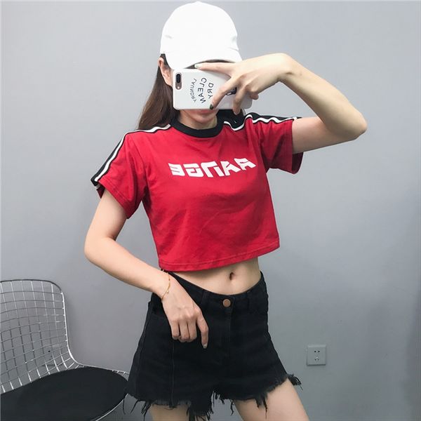 

3091 summer ins blogger hong kong-style bf loose short-sleeved t-shirt high-waisted short navel-exposed small-heart jacket jacket female fas, White