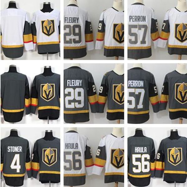 

vegas golden knights jersey 29 marc-andre 4 clayton stoner 57 david perron 56 erik haula hockey jerseys grey white, Black;red