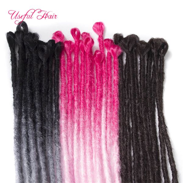 

handmade dreadlocks hair extensions synthetic crochet hair braids ombre color braiding hair for hip-hop for man women braided synthetic, Black