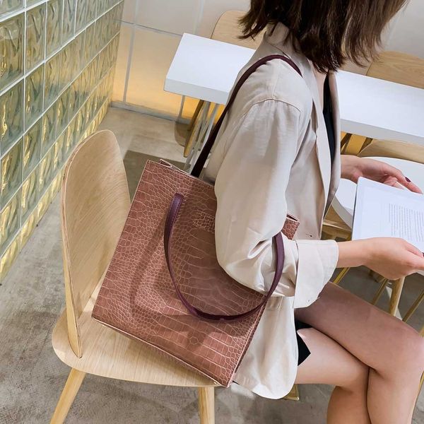 

women bags elegant ladies original handbag fashion crocodile luxury leather pattern handbag exquisite girls shoulder bag #a
