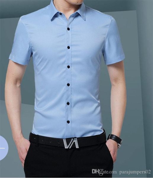 

твердые мужские рубашки платья turn down воротник мужская с коротким рукавом рубашки young fashion new мужской одежды, White;black