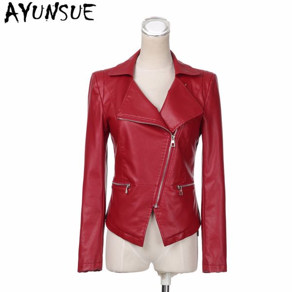 

ayunsue real sheepskin coat female genuine leather jacket short slim fit jackets for women clothes 2019 outerwear jaqueta s-3, Black