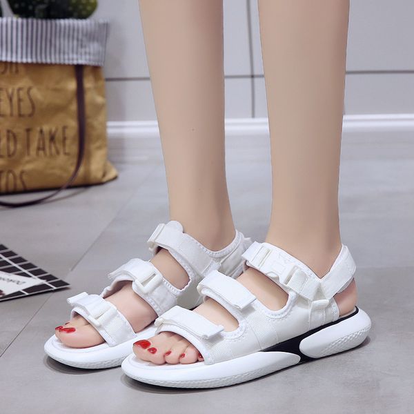 

sports sandals women's summer 2019 new style korean-style students versatile chic flat online celebrity casual sandals, Black