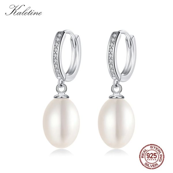

kaletine korean earrings fashion jewelry big natural freshwater pearl 100% 925 sterling silver dangle earrings for women pride