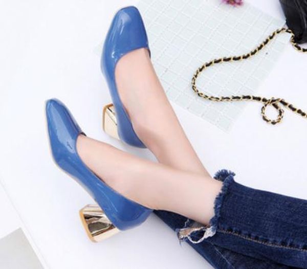 

2019 women's shoes in spring and autumn with new style high heel coarse heel square head @66, Black