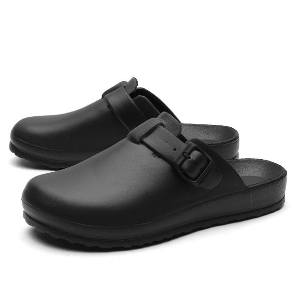 

black solid outdoor waterproof slipper fashion slippers home indoor and outdoor garden shoes slippers chinelos masculinos