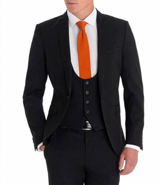 

new groomsmen notch lapel groom tuxedos black slim fit men suits wedding man blazer (jacket+pants+tie+vest, White;black