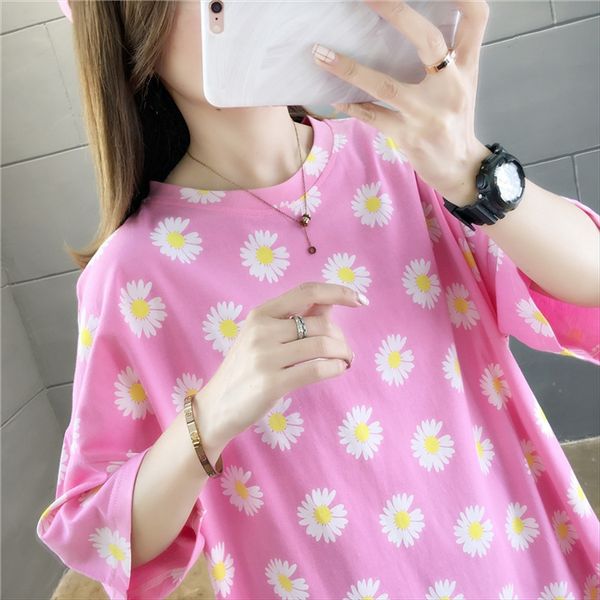 

cotton medium and long small zouju casual loose large size short sleeve t-shirt female cotton medium and long small zouju casual loose large, White