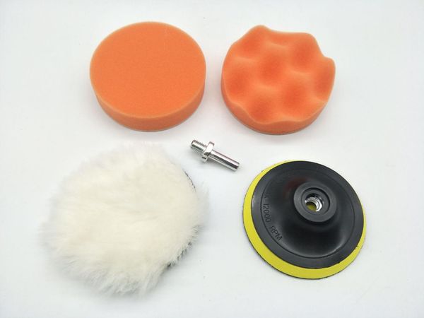 

zhitong selling 4-inch car polishing 5-piece set sponge wheel polishing pad wool wheel disc direct selling