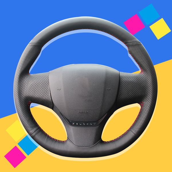 

auto braid on the steering wheel cover for 408 2014 hand sewing diy car braiding covers interior accessories car-styling