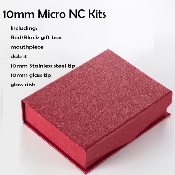 

Mini Micro NC Kit 10mm мед соломенно Micro NC Kit мазок соломы из нержавеющей Кончик стекла блюдо красный / черный ящик нефтяные вышки