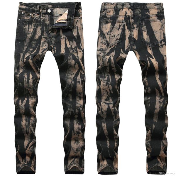 

мужские проблемные рваные узкие джинсы модный дизайнер мужские джинсы тонкий мотоцикл мото байкер причинно мужские джинсовые брюки хип-хоп м, Blue