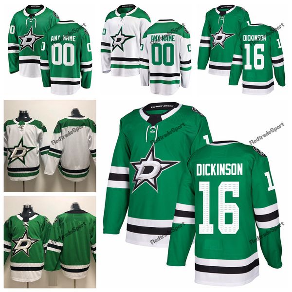 

2019 jason dickinson dallas stars hockey jerseys mens custom name home green #16 jason dickinson stitched hockey shirt s-xxxl, Black;red