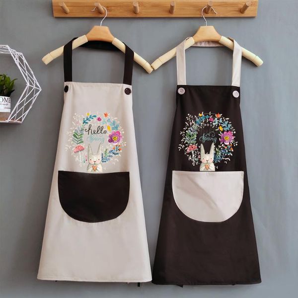 

cute cooking female apron home kitchen waterproof and oil-proof japanese waist custom printing