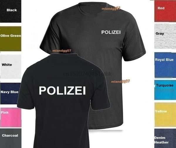 

polizei футболка немецкая рубашка-две стороны печати sz s-5xl, White;black