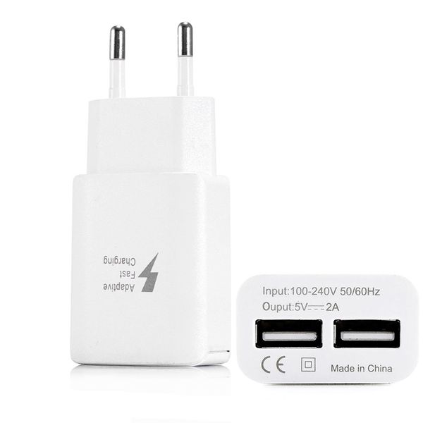 

Wall charger power adapter EU plug 5V 2A travel for smartphone iphon MP4 dual usb port