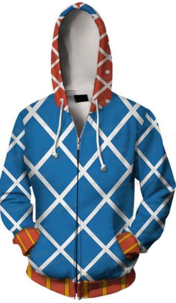 

anime jojo's bizarre adventure cosplay cap jotaro kujo joseph kira yoshikage costume 3d printed hoodie coat jacket, Black;brown
