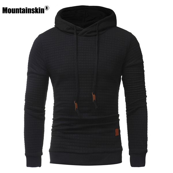 

mountainskin men's hoodies autumn sportswear men tracksuits casual sweatshirt male slim hooded coat mens brand clothing sa843, Black