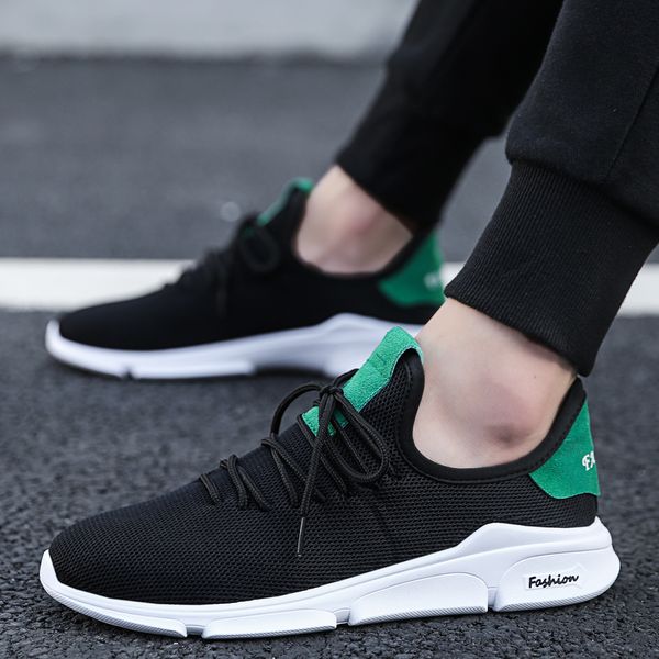 

fashion sneakers men breathable -knit mesh running shoes outdoor lightweight male walking footwear shoes adult