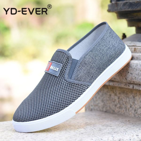 

summer mesh shoe sneakers for men shoes breathable men's casual shoes slip-on male loafers casual walking 123, Black