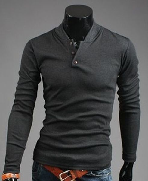 

dark gray new men's fashion long sleeve sweater, White;black