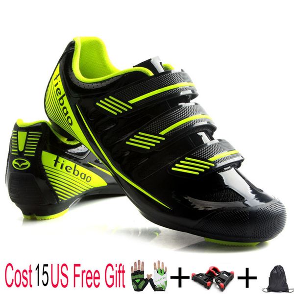 

tiebao road bicycle shoes training cycling shoes spinning road bike, Black