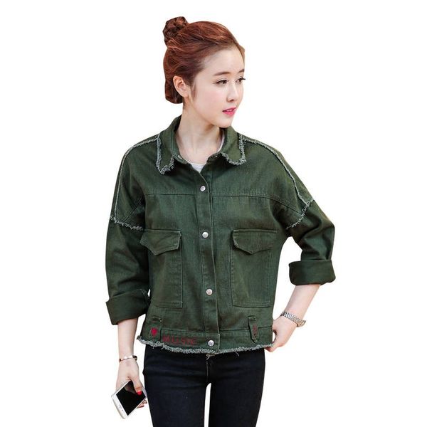 

2019 autumn new short denim jacket fashion denim coat loose ladies jacket leisure single-breasted youth clothing tide, Black;brown