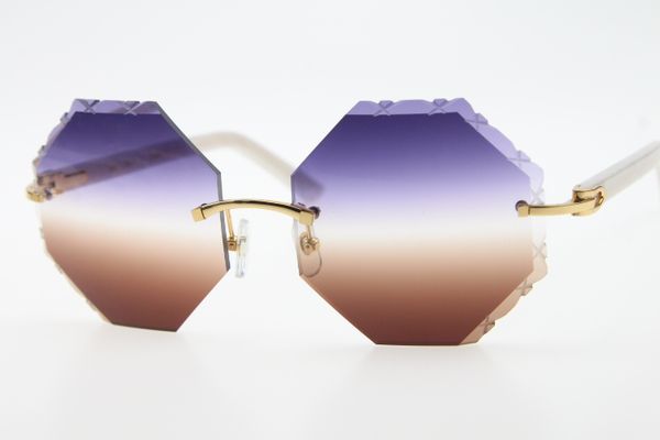 

хорошее качество 4189706 rimless white оружие солнцезащитные очки унисекс белый plank очки с коробкой резные фиолетовый объектив новый моды, White;black