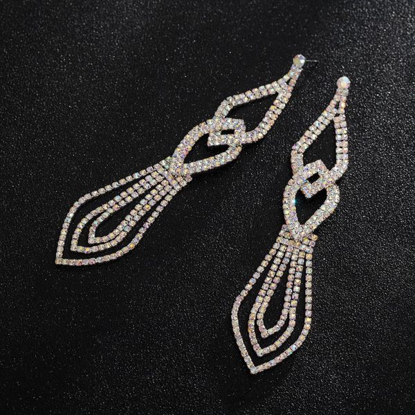 

jewelry koren long earrings for women hoop earring stud with full shiny cubiz zircon female earring,1pz, Golden