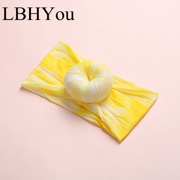 

2020 cute tie dye elastic nylon headbands 16.5*8cm baby girls soft width nylon turban headwraps hairwear, Slivery;white