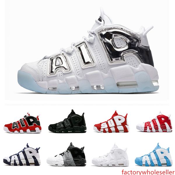 

2019 tri-color sup air more uptempo mens women basketball shoes knicks chrome scottie pippen athletic sport sneakers us 5.5-13