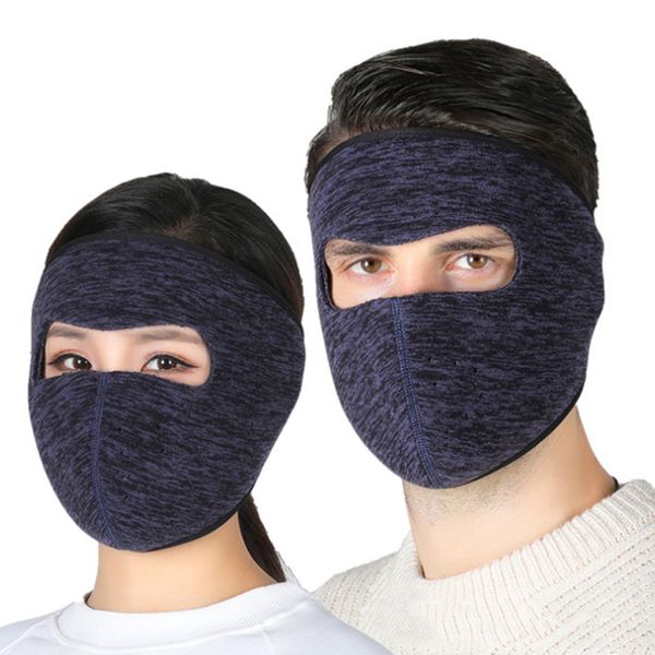 

winter outdoor ski full face mask riding warm headgear windproof ear protector outdoor cycling winter mask, Black