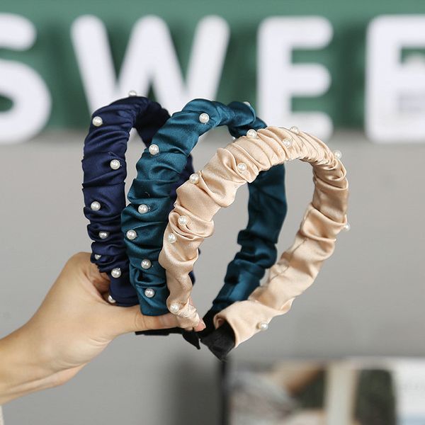 

green daily face wash hair bundle headband with litter pearl alice band cerchietto aliceband hair bands hairbands itbtq, Black;brown