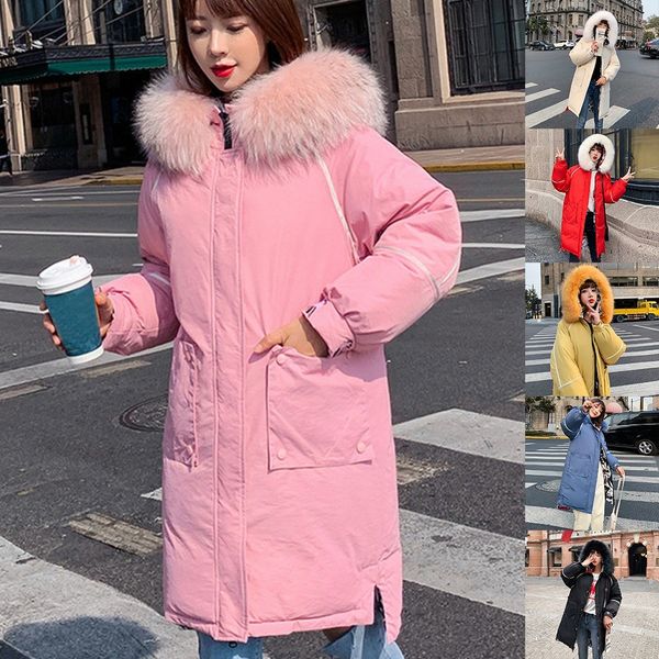 

casaco feminino kurtka damska winter coat women's winter long sleeve stand zipper pocket button down jacket veste femme hiver, Black