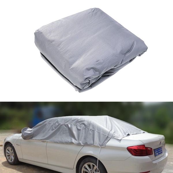 

universal half body car cover clothing half car snow ice waterproof sun uv rain shade cover outdoor protector for 5 seat cars