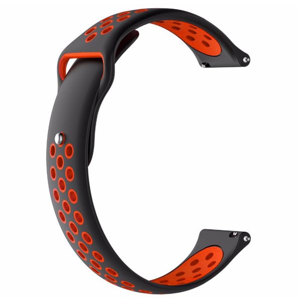 

for huami watches amazfit gtr two-color stomata silicone replacement wristband professional sleek minimalist design, Black;brown