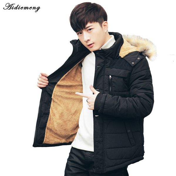 

new men's winter coat, wool coat, thick men's winter, Black