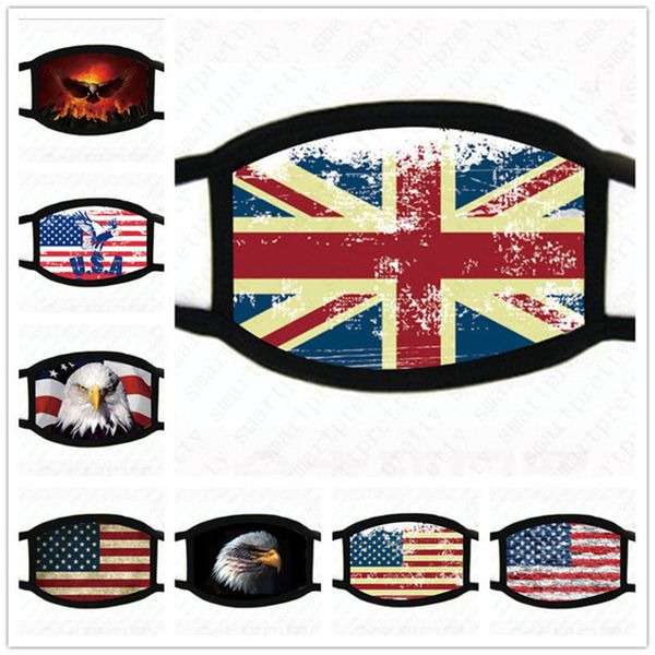 

usa america flag eagle trump print masks trendy washable cotton face mask breathable summer women man outdoor cycling masks 2020 d52009, Blue
