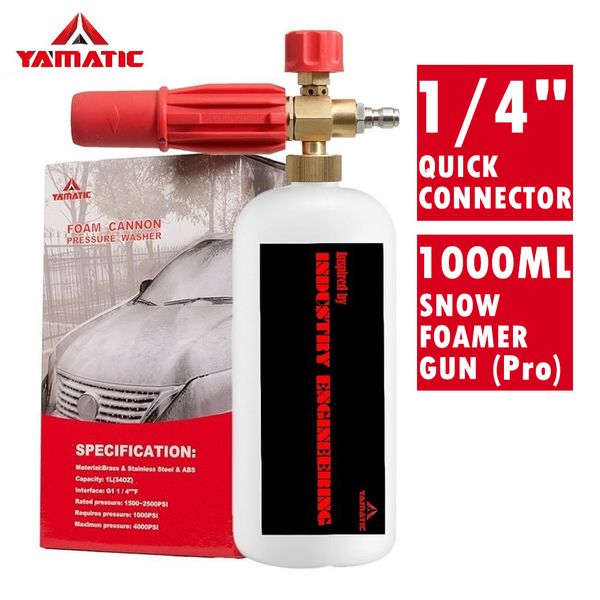 

yamatic soap foam cannon snow foamer gun lance nozzle high pressure car washer foam jet with 1/4" quick connector for car washer