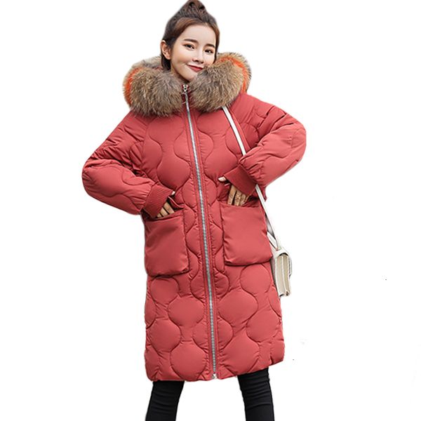 

fashion girls long parka women big bont crow capuchon coat female warm winter jacket skinner fat down cats jas cm440, Black