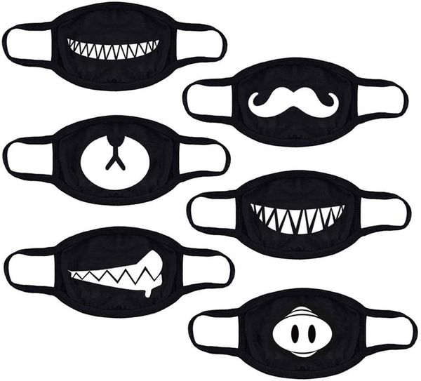 

черный рот маска против пыли лица обложки смешные зубы pattern хлопок маски unisex для наружного ски велоспорта отдых на природе