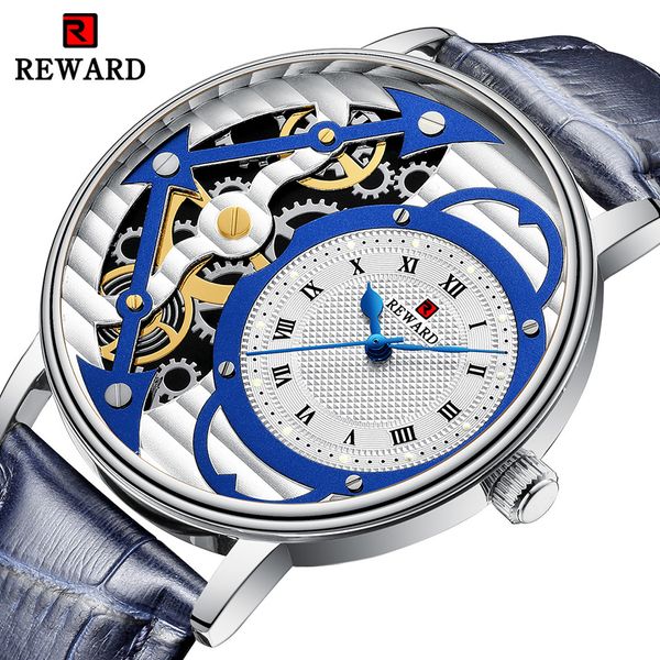 

reward watches men sport waterproof quartz men's watches mechanical surface decoration business relogio masculino, Slivery;brown