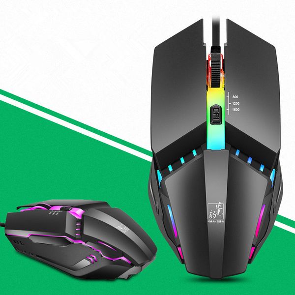 Novo k3 mouse com fio usb colorido luminoso mouse de computador para jogos ratos mecânicos acessórios de computador dhl grátis melhor qualidade