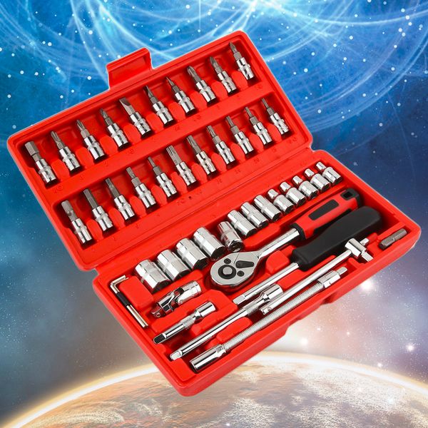 

46pcs professional car repair tool sets combination tool wrench set batch head pawl socket spanner screwdriver head set socket