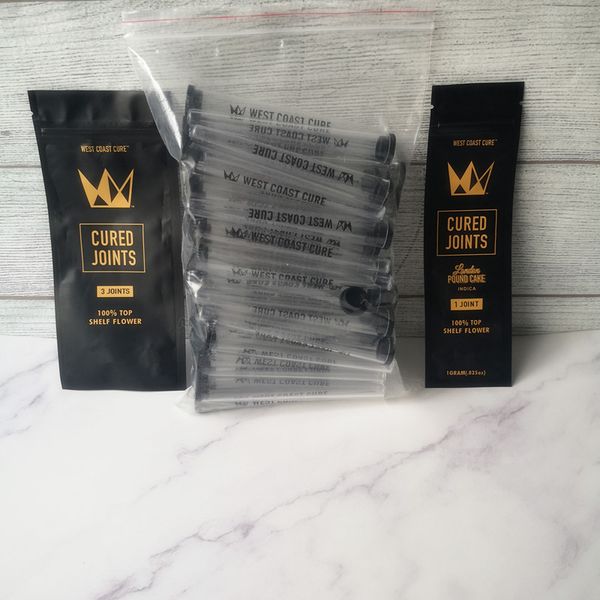 

new west coast cure 1pcs 3pcs cured joints bag +plastic tubes packaging 2020 moonrock preroll pre-rolled tube packaging