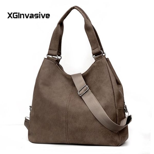 

fashion retro leather handbag simple style shoulder bags for women large capacity casual tote bags torebki damskie