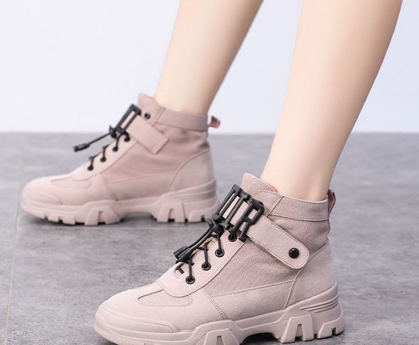 

liren 2019 spring/autumn women casual cross-tied hook & loop ankle boots fashion round toe ankle lady comfortable boots, Black