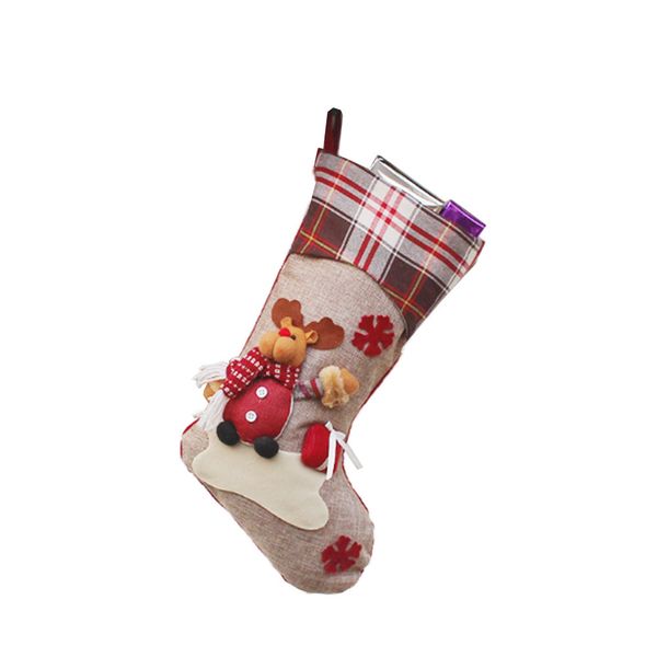 

mini merry christmas plaid candy bags socks sock packet gifts decor ornament